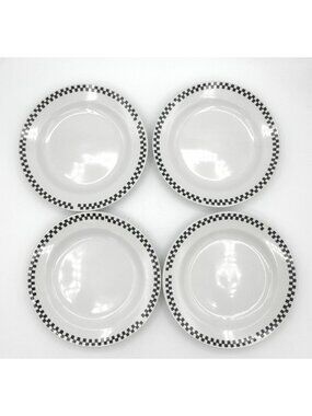 Checkers by Gibson 6-3/4 Inch Bread Dessert Plates Set of 4 Pattern Code GIDCHEC
